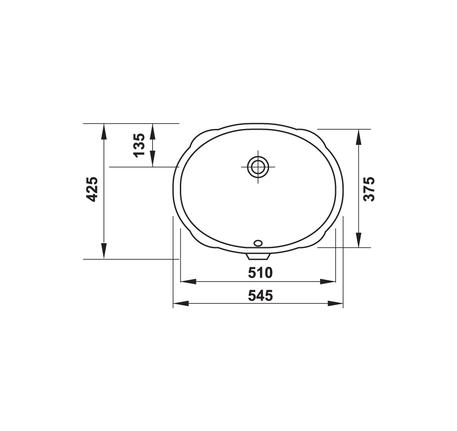 Chậu rửa âm bàn Santosa 545x425 588.45.060